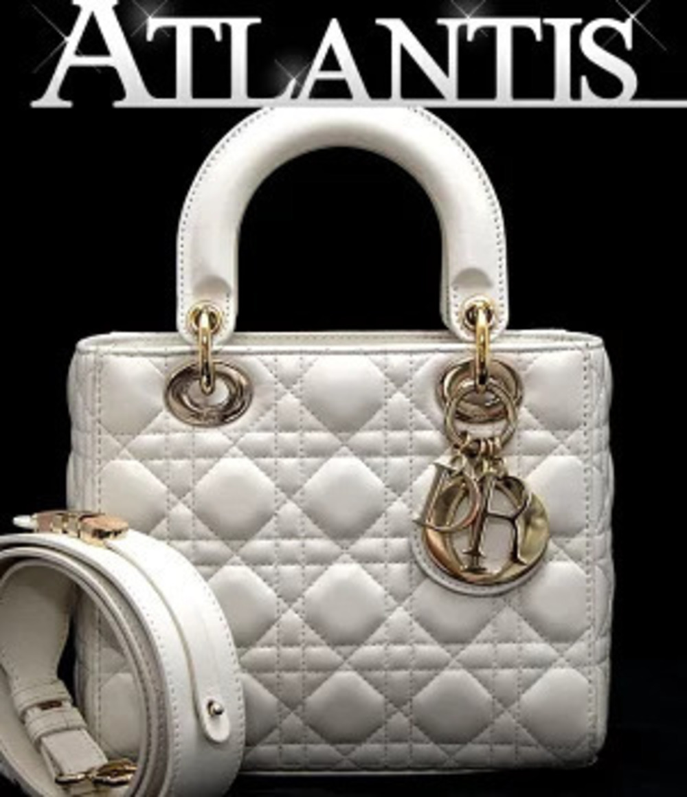 Christian Dior Lady Cannage Bag Lambskin White